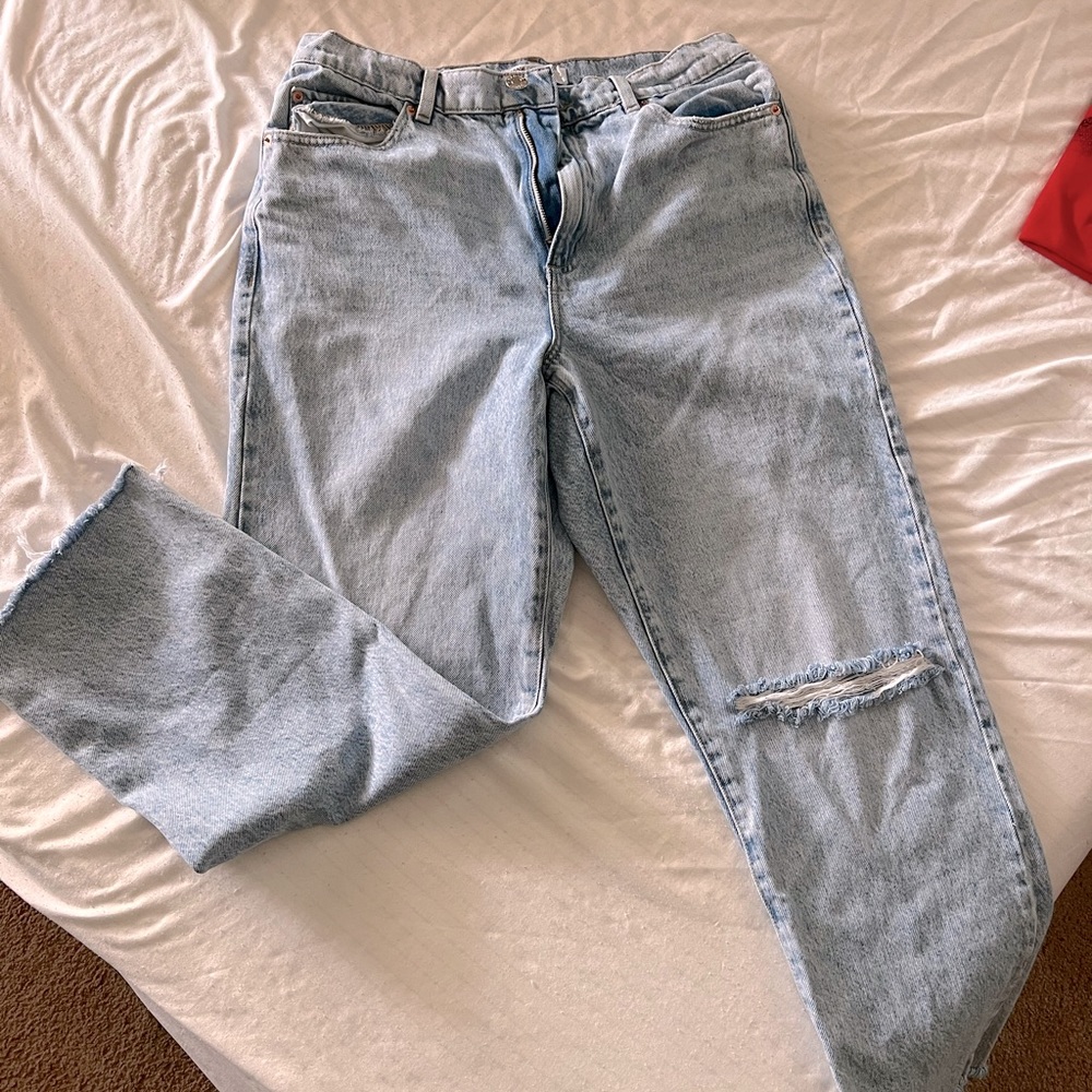 Garage Light Blue Distressed Women Jeans